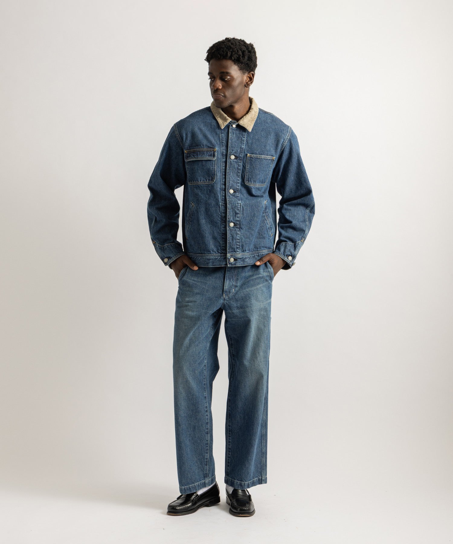Saturdays NYC Morris Wide Denim Pants in Blue