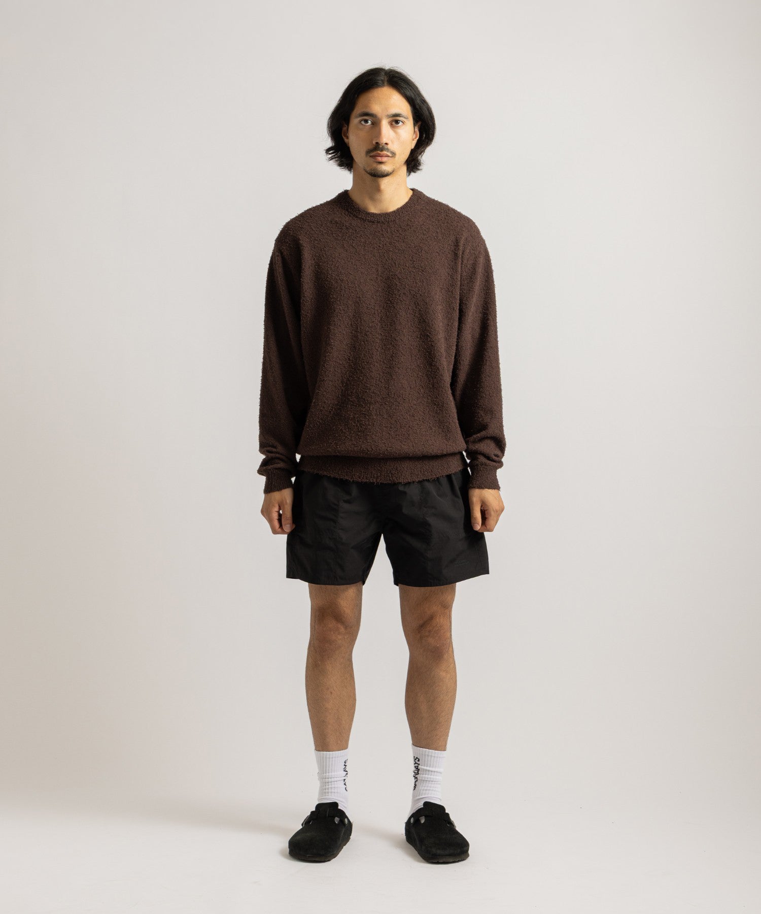 Saturdays NYC Greg Loop Yarn Sweater in Dark Brown