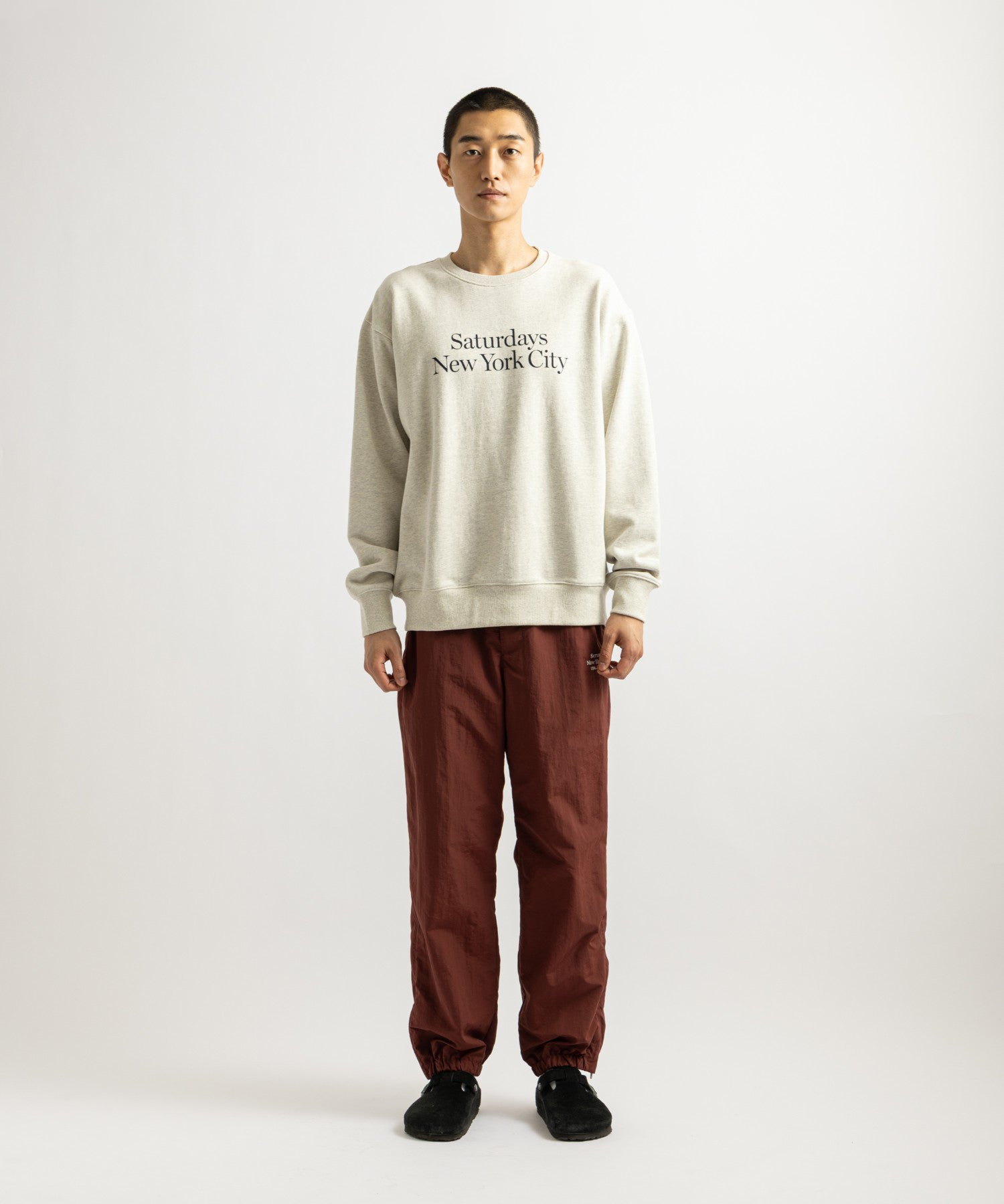 Saturdays NYC Bowery Miller Standard Sweatshirt in Light Gray