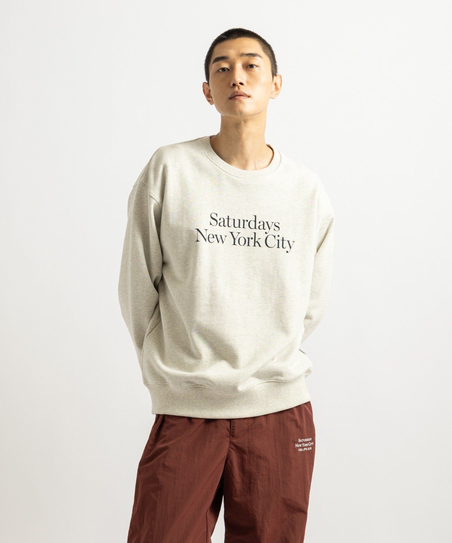 Saturdays NYC Bowery Miller Standard Sweatshirt in Light Gray