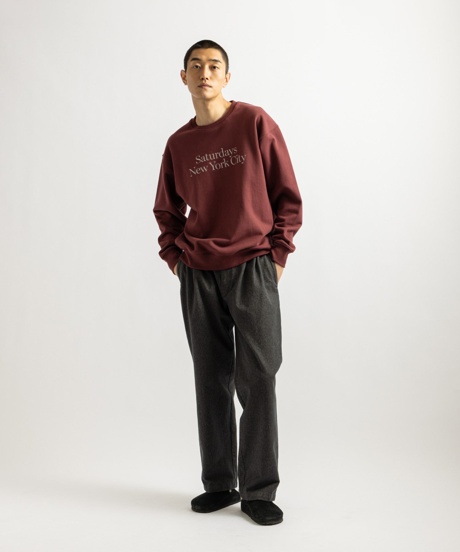 Saturdays NYC Bowery Miller Standard Sweatshirt in Wine