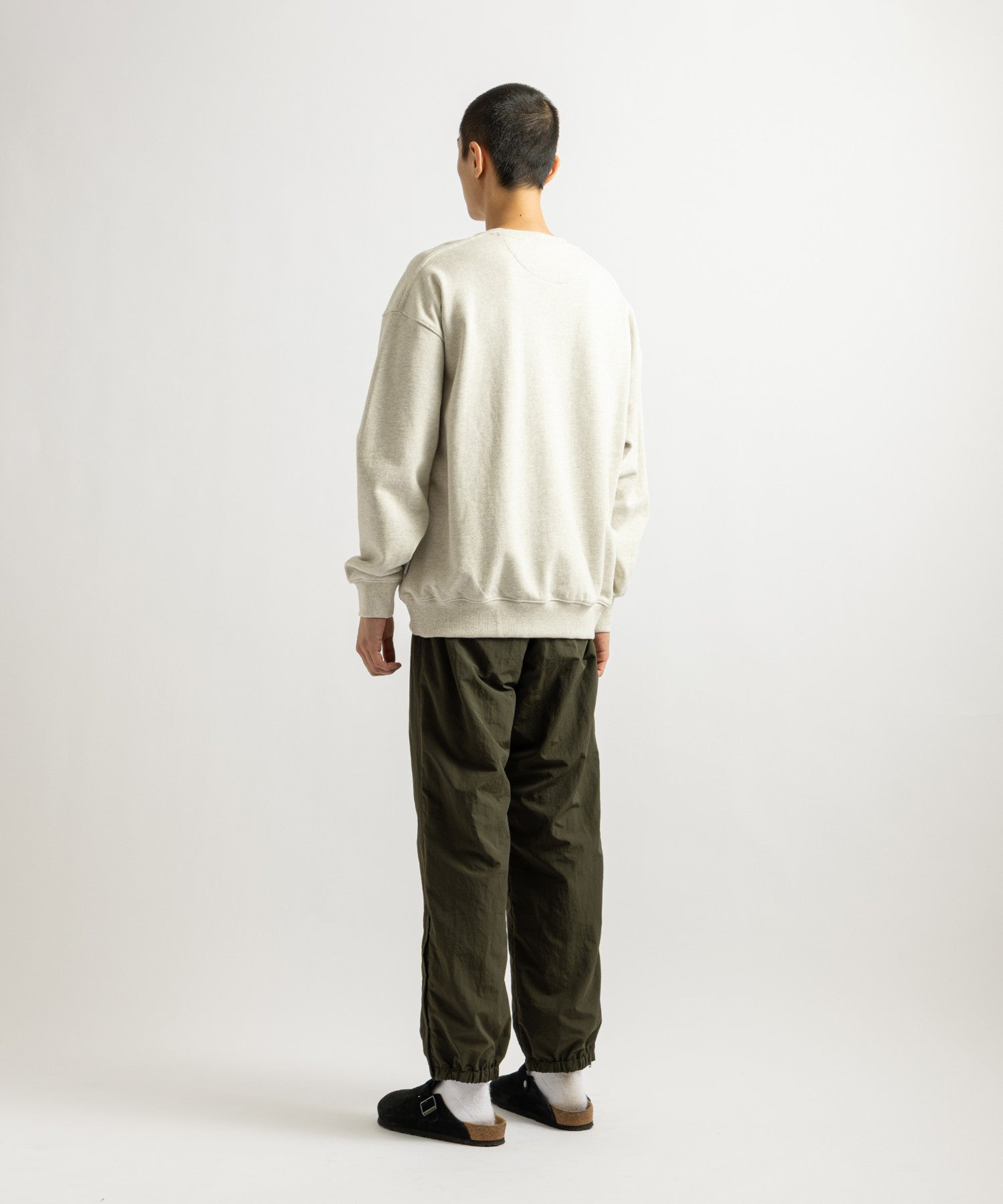 Saturdays NYC Bowery Loofah Collar Sweatshirt in Light Gray