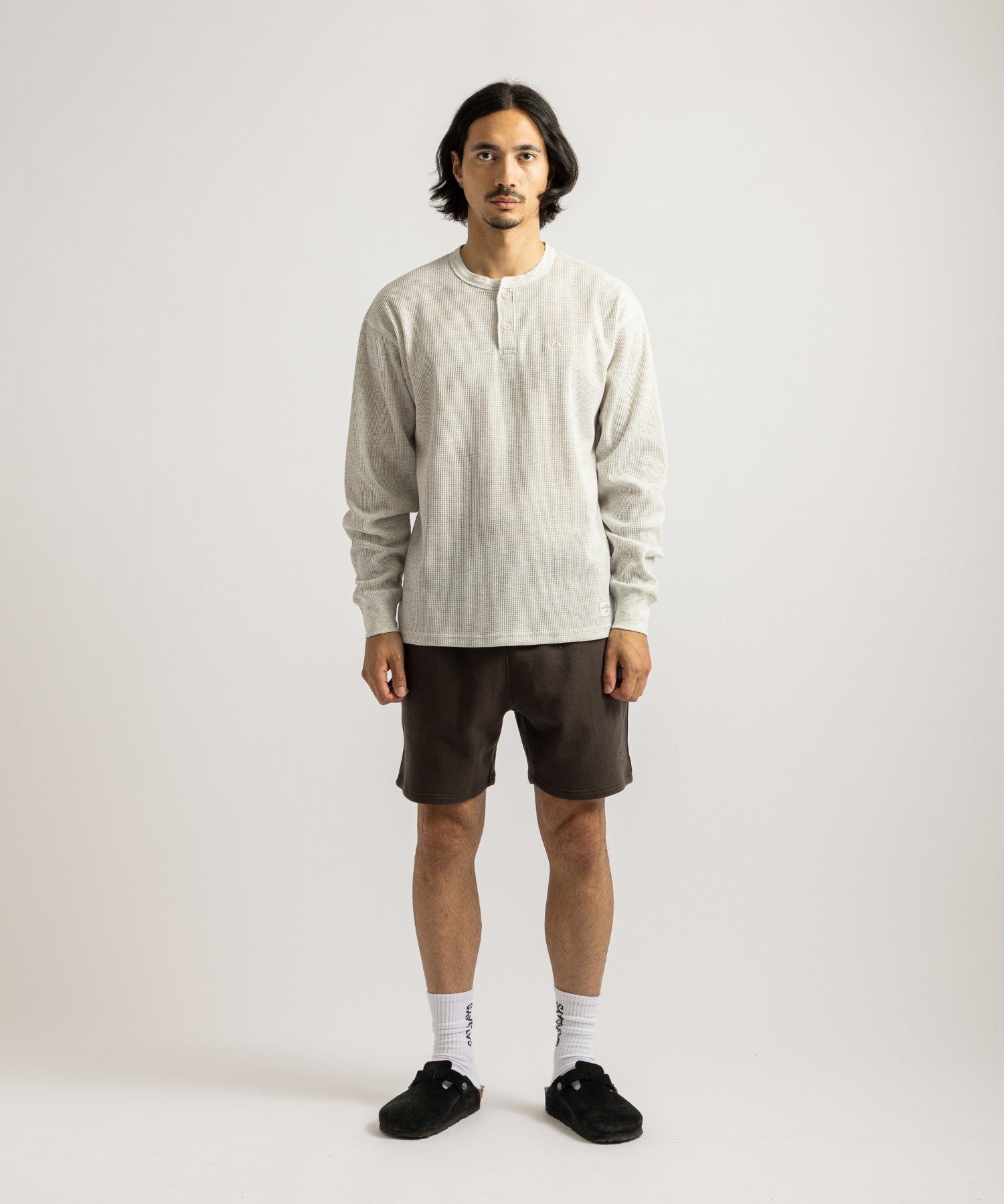 Saturdays NYC Austin Slash Sweat Short in Fade Black