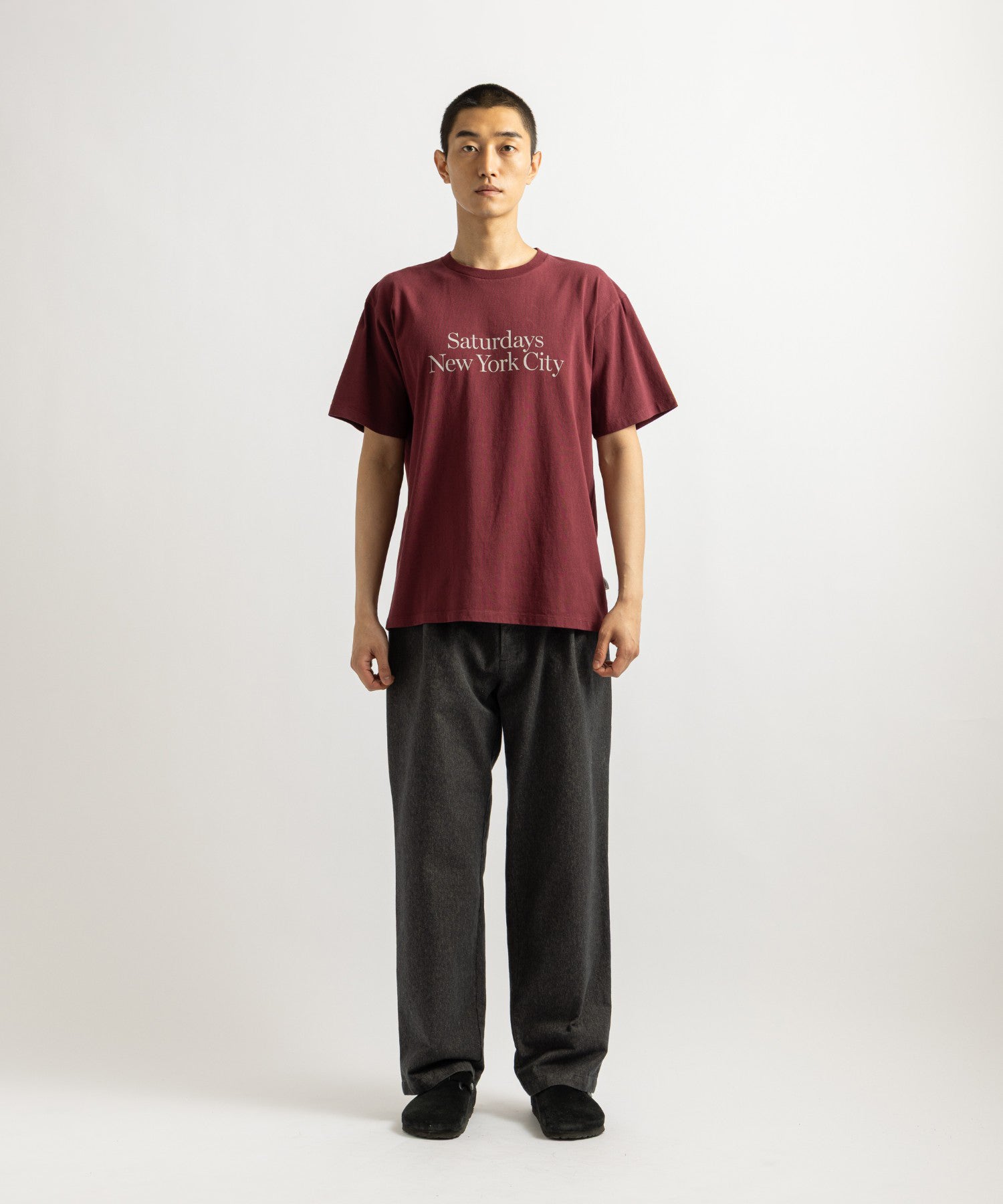 Saturdays NYC Miller Standard Short Sleeve Tee in Wine