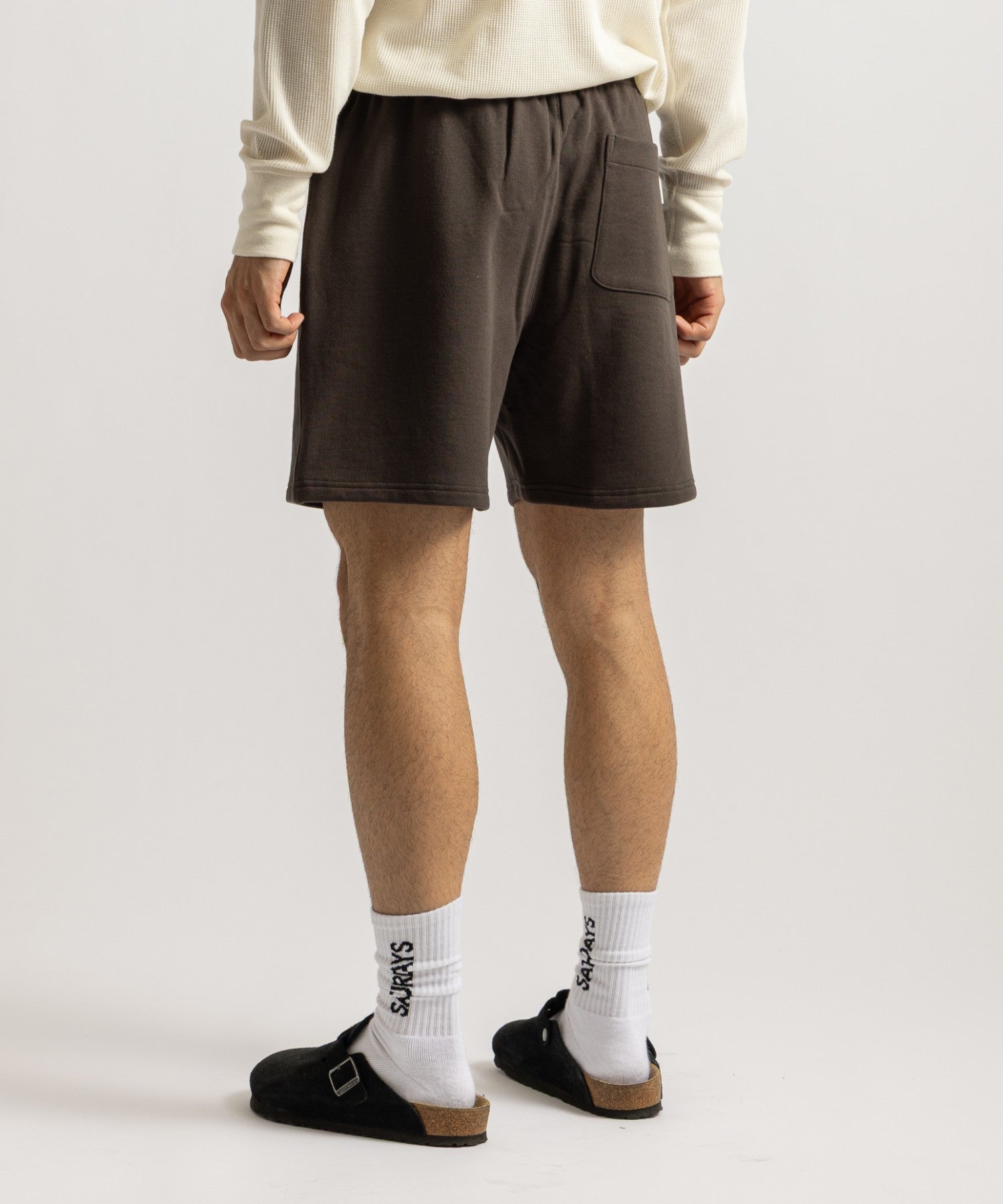Saturdays NYC Austin Slash Sweat Short in Fade Black
