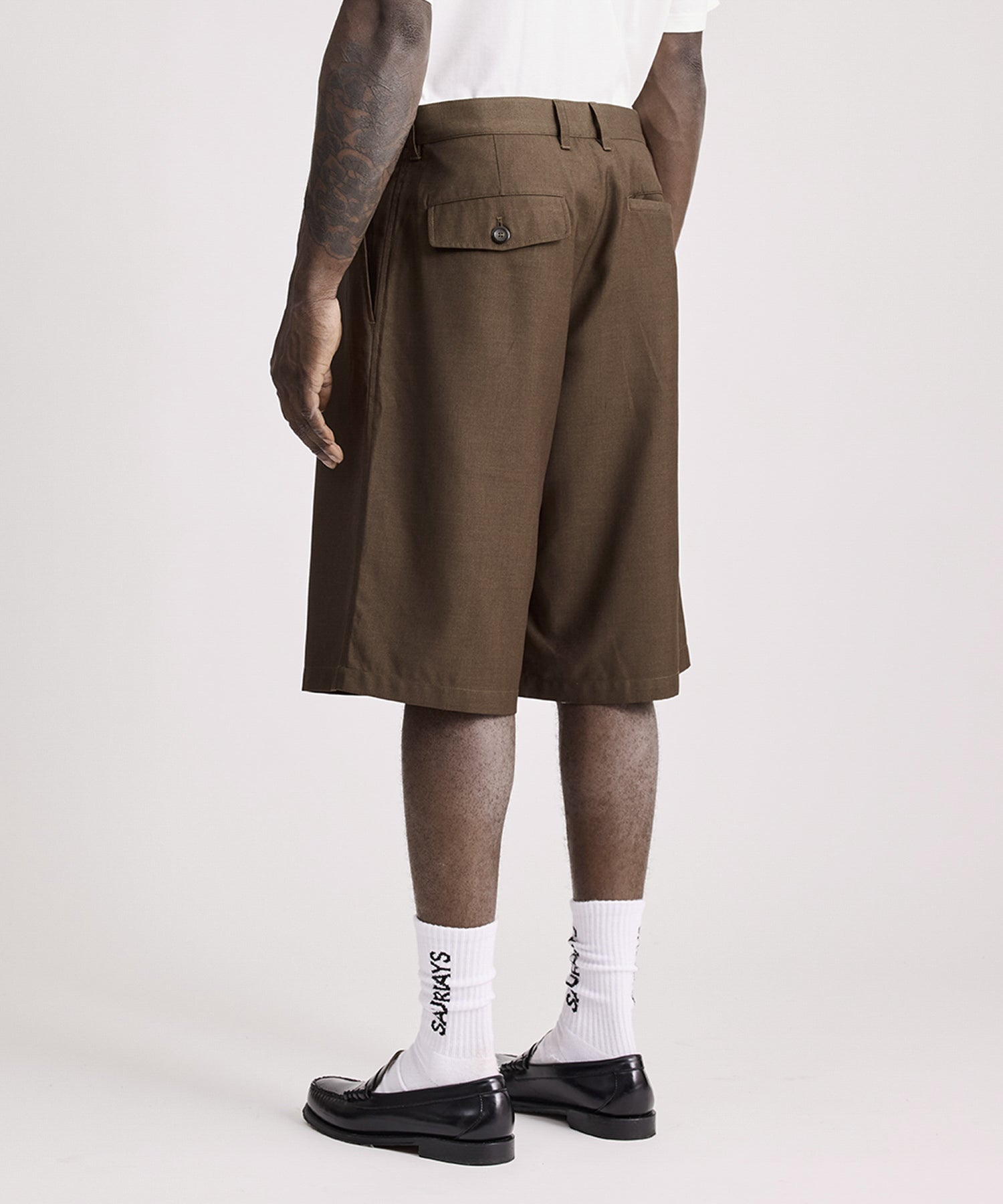 Saturdays NYC Feliz Two Tuck Walk Short in Brown