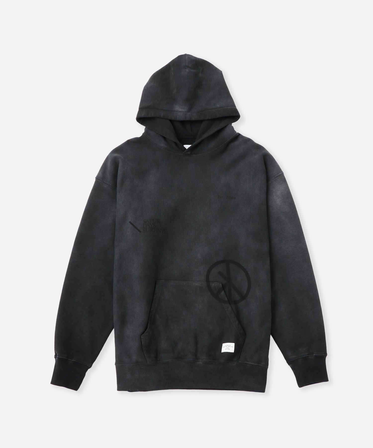 Saturdays NYC Warren Sunburned Peace Hoodie in Charcoal