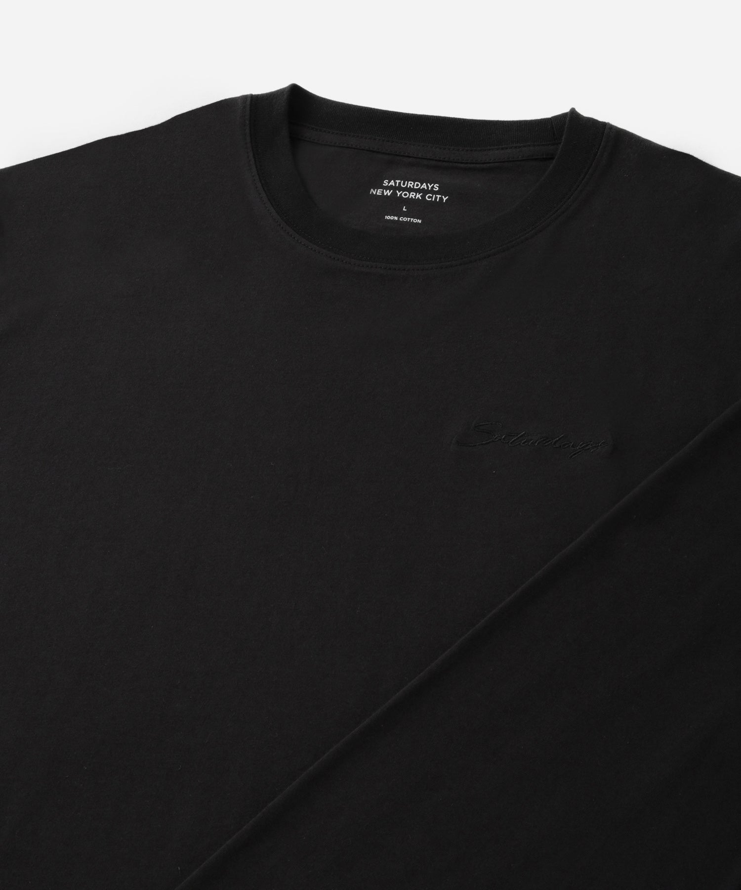 Script Embroidered Long Sleeve Tee