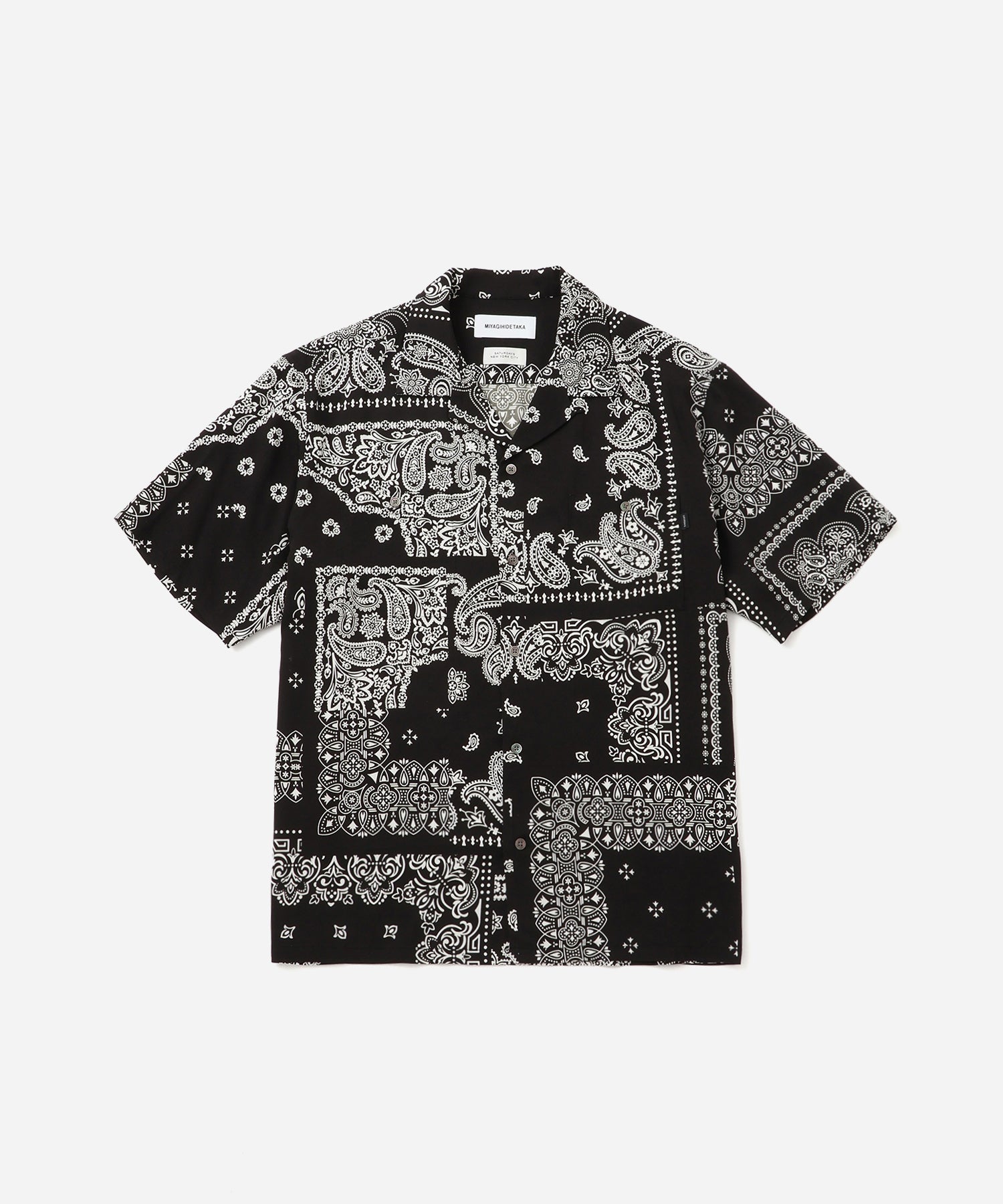 Saturdays NYC MIYAGIHIDETAKA x Saturdays Bandana Short Sleeve Shirt in Black