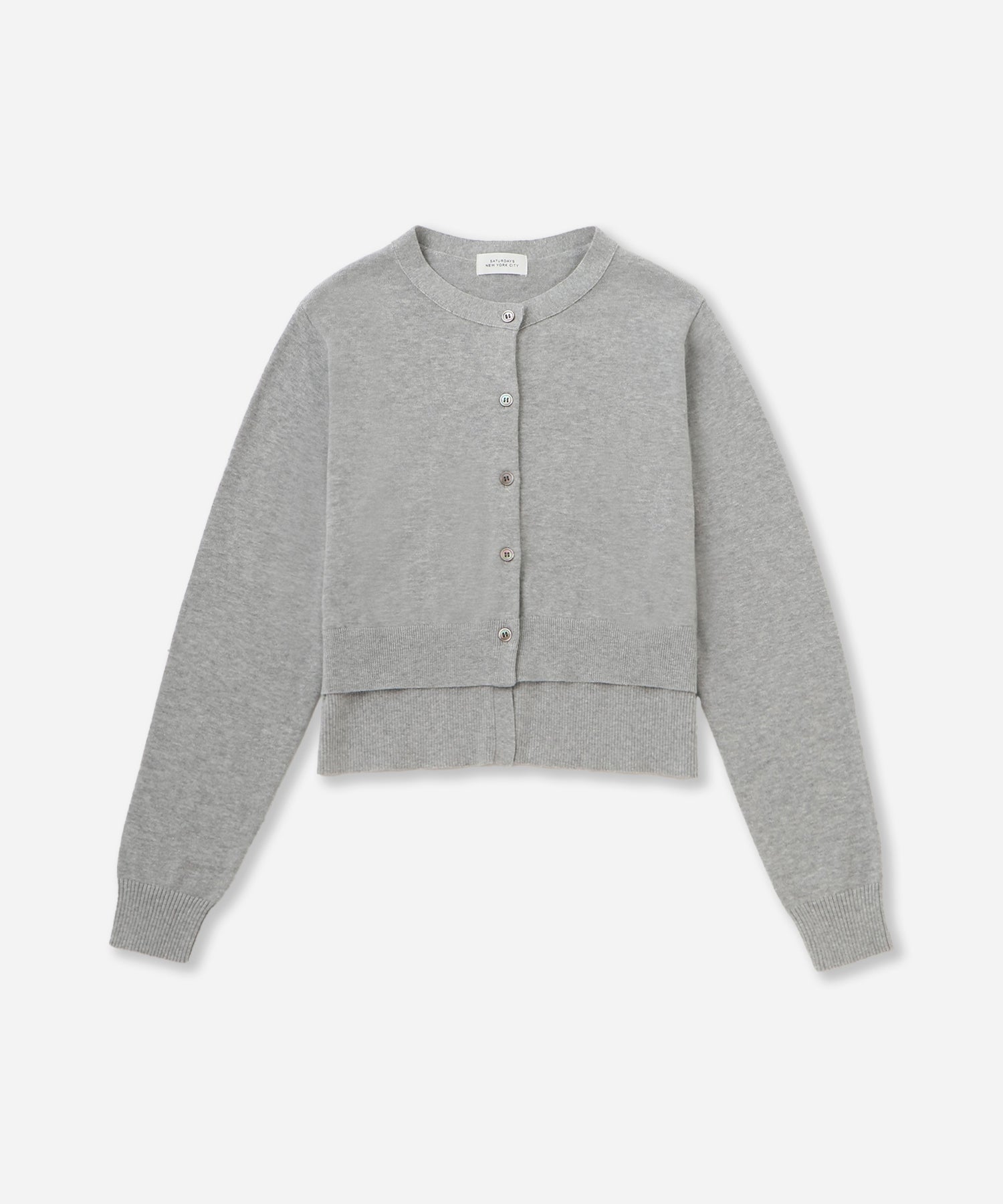 Saturdays NYC Halle Double Layer Cardigan in Gray