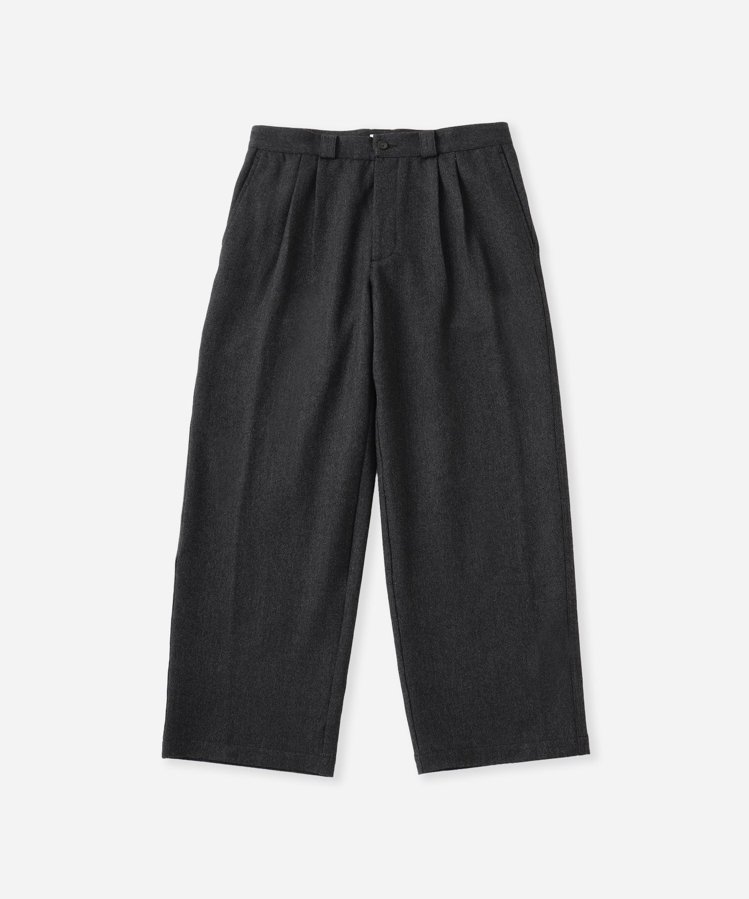 Saturdays NYC George Wool Wide Two Tuck Pant in Black