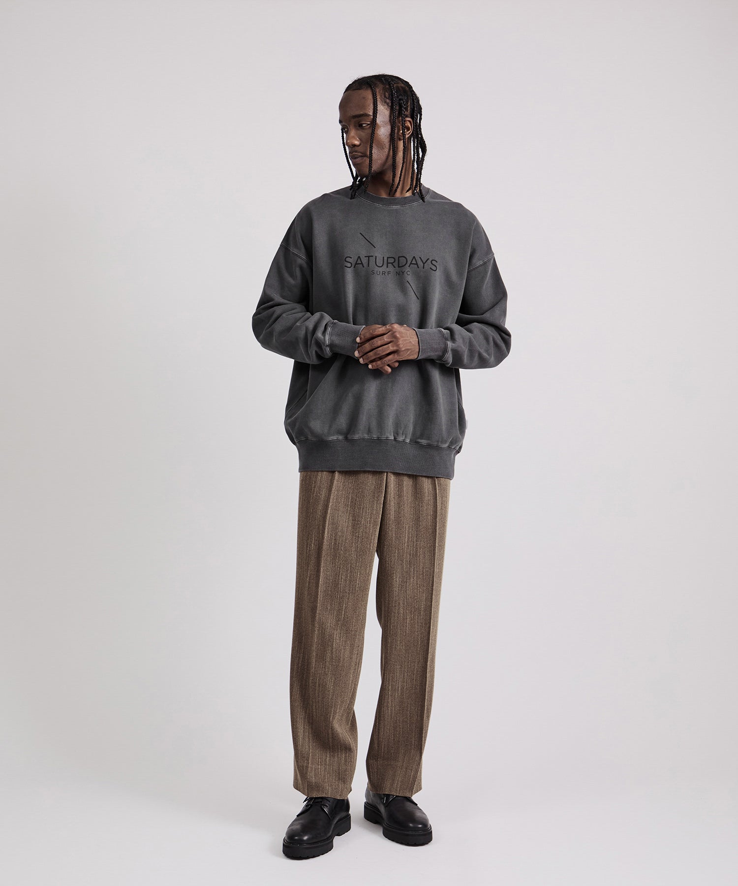 George Tweed Two Tuck Pant